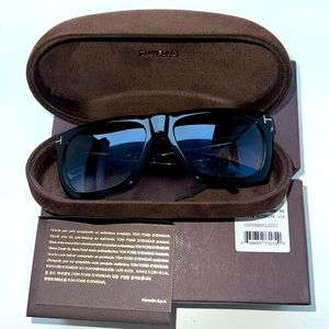 Tom Ford black Morgan frame tinted purple lens